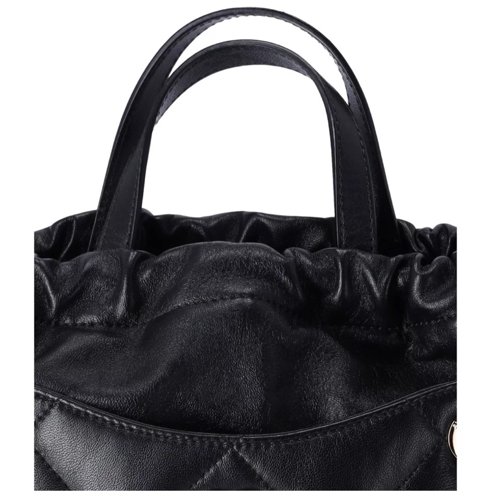 Chanel Lambskin Quilted Small Drawstring Shopping Bag Black - Picture 5 of 14